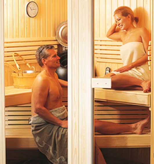 couple in sauna