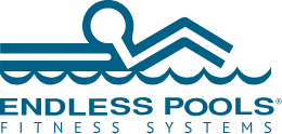 The image features the logo for "Endless Pools Fitness Systems," depicting a swimmer illustration above the text in blue.