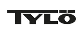 The image displays the Tylo logo, featuring bold, black lettering with an umlaut over the letter 'O' on a transparent background.